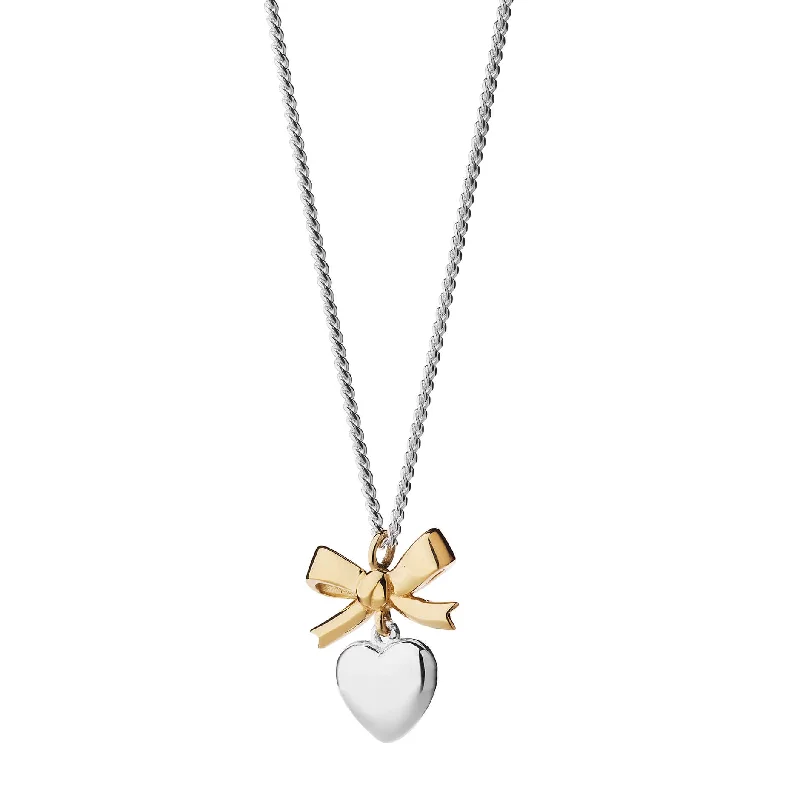 romantic necklaces for women-Karen Walker Mini Superlove Necklace - Sterling Silver & 9ct Yellow Gold