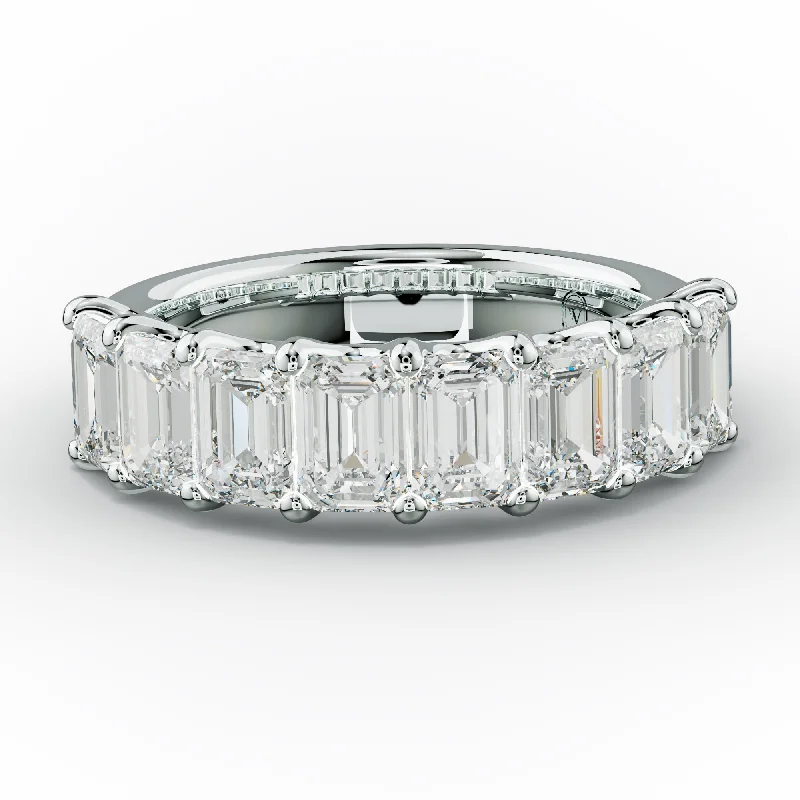 affordable rings for women-3.0 Carat Emerald Cut Diamond Anniversary Band