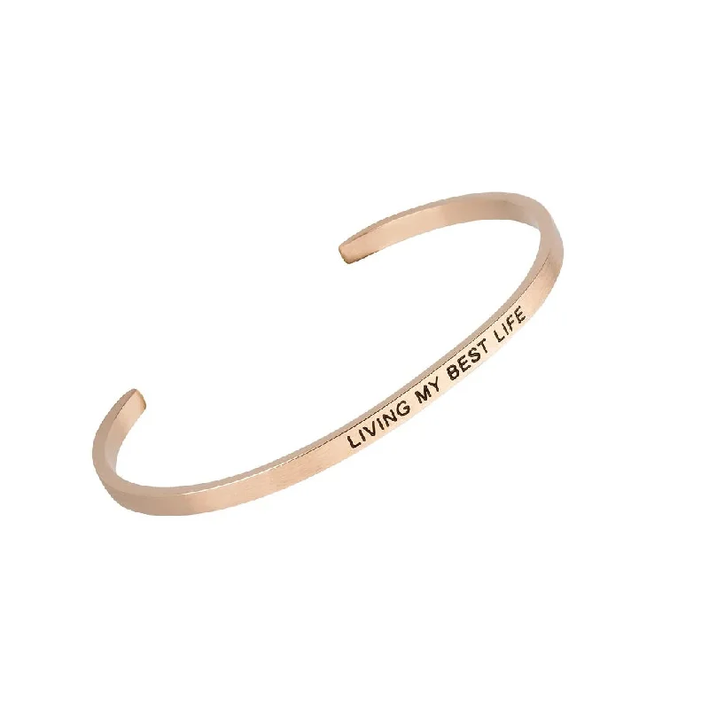 wedding bracelets for women-Living My Best Life' Rose Gold Embracelet