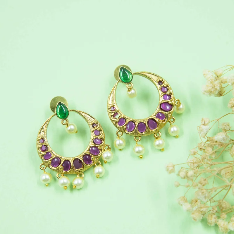 custom earrings for women-Nipura Kundan Kalapi Dangler Earrings