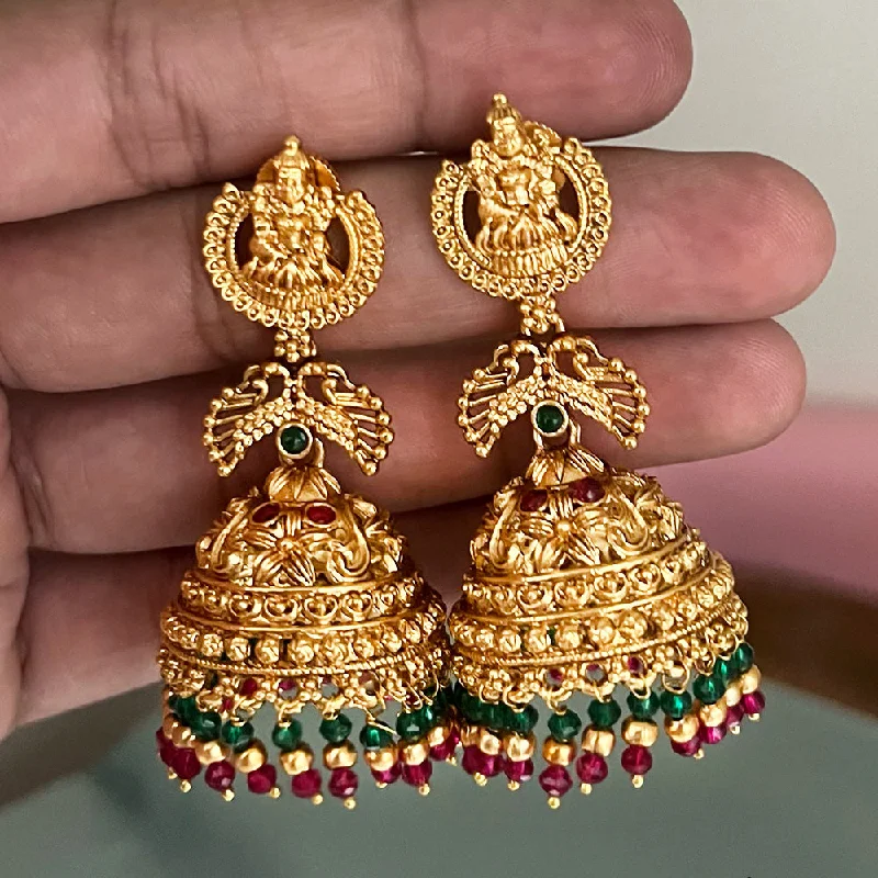 chic earrings for women-Diksha Collection Gold Plated Jhumki Earrings