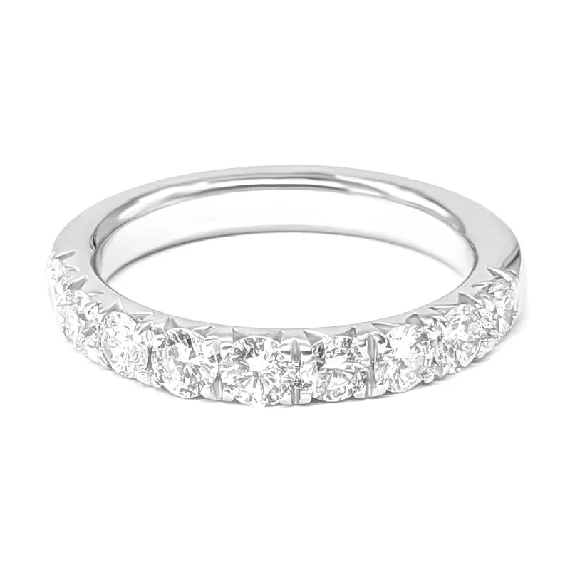 artistic rings for women-1.00 ct. French Pave Set Round Diamond Wedding Band