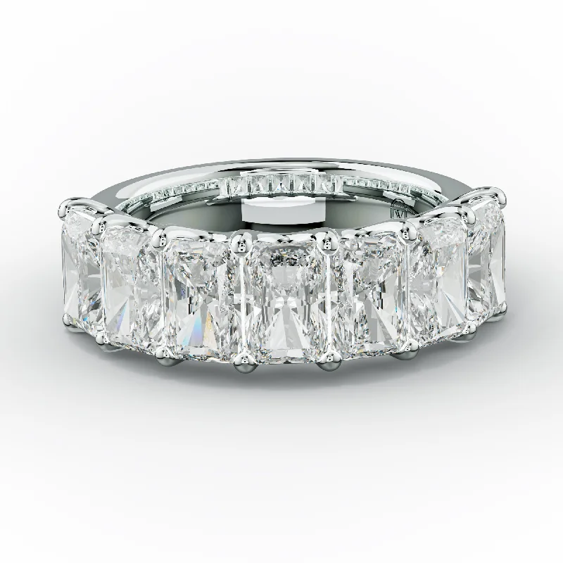 wedding bands for women-5.0 Carat Radiant Cut Diamond Anniversary Band