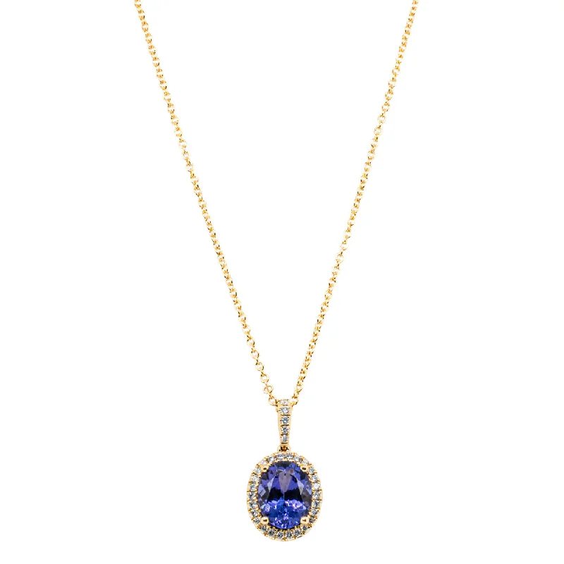 charm necklaces for women-18ct Yellow Gold Tanzanite & Diamond Sierra Pendant