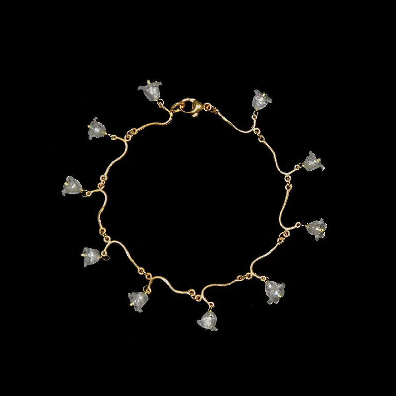 adjustable gold bangles for women-Fine Lily of the Valley Bracelet