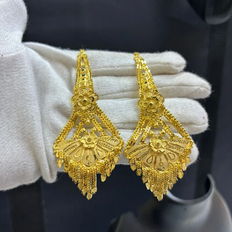 luxurious gold earrings for women-Pari Art Jewellery Gold Forming Dangler Earrings