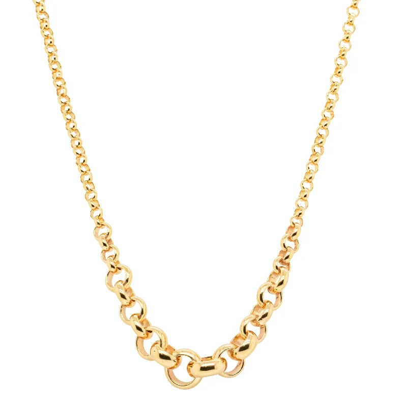 statement pendant necklaces for women-9ct Yellow Gold Graduated Belcher Chain