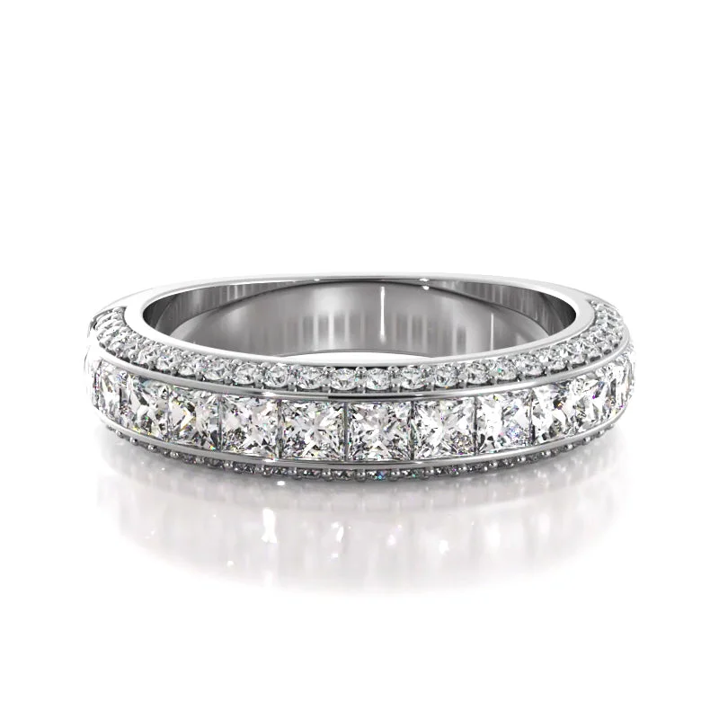 luxurious engagement rings with diamonds for women-2.23 ct. Princess And Round Diamond Wedding Band