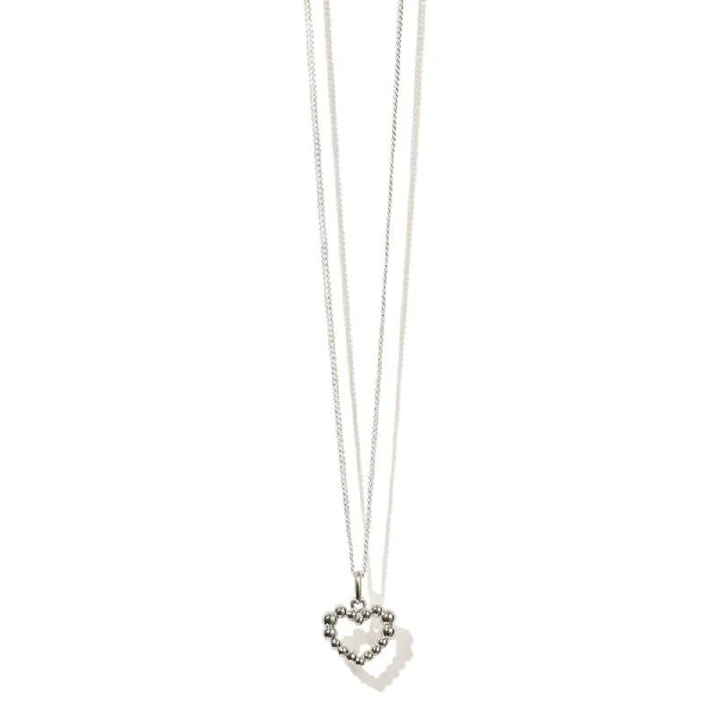 custom name necklaces for women-Meadowlark Fizzy Heart Charm Necklace - Sterling Silver