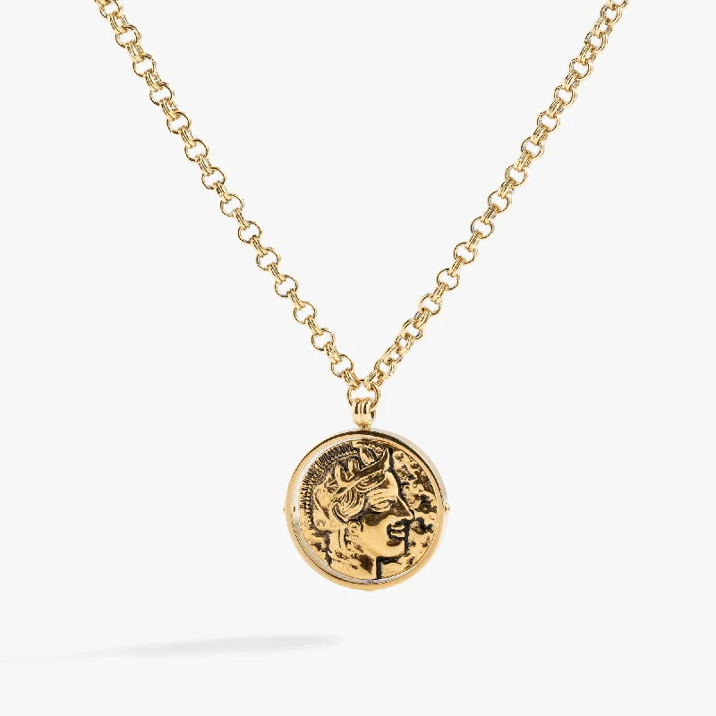 classic necklaces for women-Coin Spinner Pendant Necklace