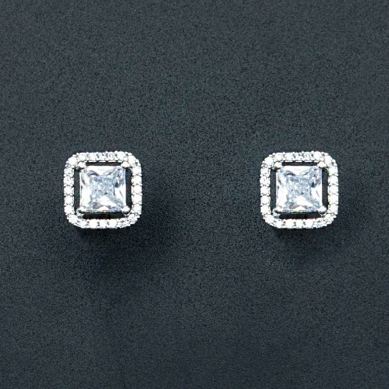 oversized earrings for women-Nipura Classic Princess Zircon Earrings