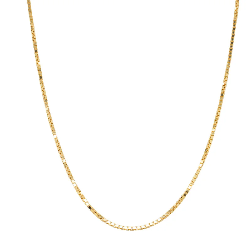 diamond pendant necklaces for women-9ct Yellow Gold Box Link Chain