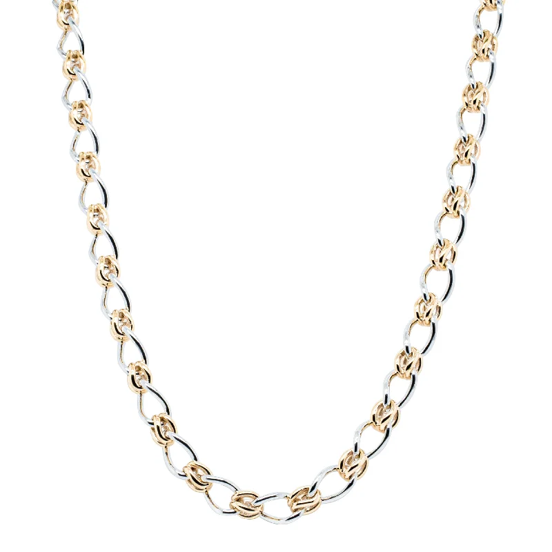 luxury diamond necklaces for women-9ct Yellow Gold & Sterling Silver Twist Cable and Knot Necklace