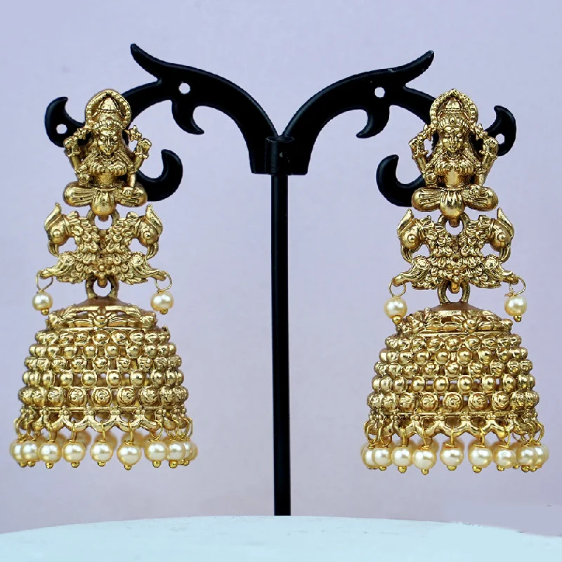 fashion-forward earrings for women-Diksha Collection Gold Plated Jhumki Earrings