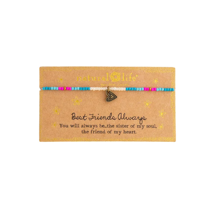 statement bangles for women-Best Friends Always You Will Always Be The Sister of My Soul The Friend of My Heart Giving Beaded Bracelet