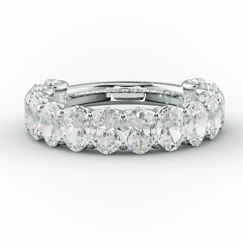 elegant rings for women-3.0 Carat Oval Cut Diamond Anniversary Band