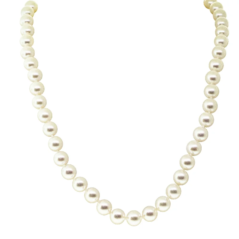 wedding necklaces for women-9ct White Gold Akoya Pearl Strand