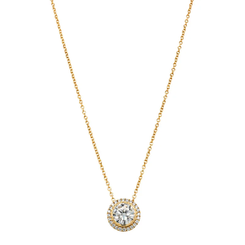 sapphire necklaces for women-18ct Yellow Gold 1.02ct Reclaimed Diamond Isla Pendant