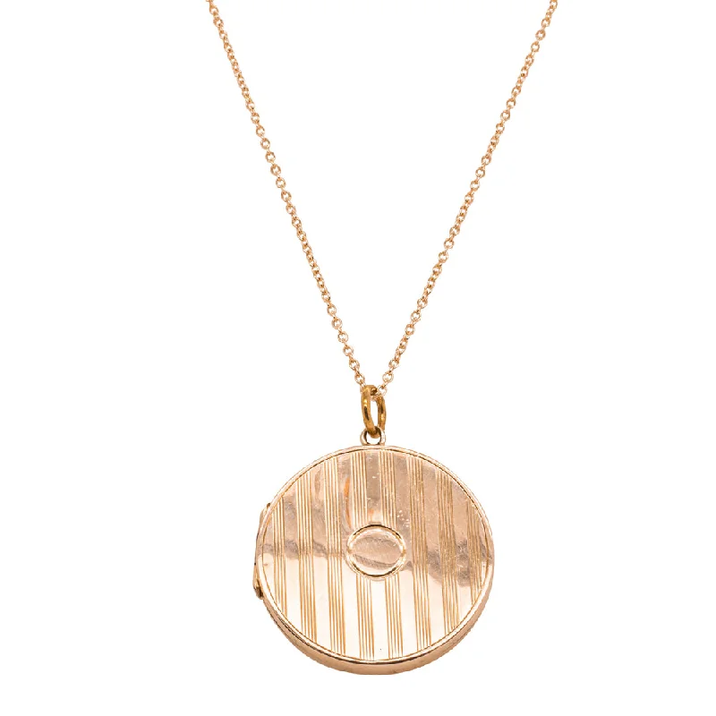 pendant necklaces for women-Vintage 8ct Rose Gold Round Locket