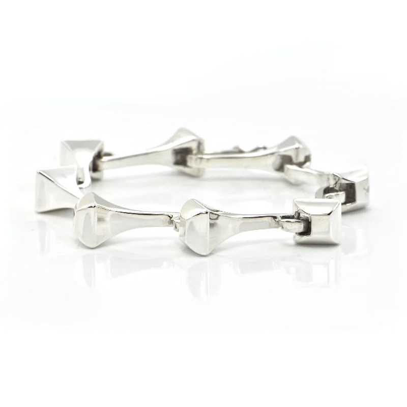 dainty bracelets for women-Vintage Gucci Horse Nail Sterling Silver Bracelet