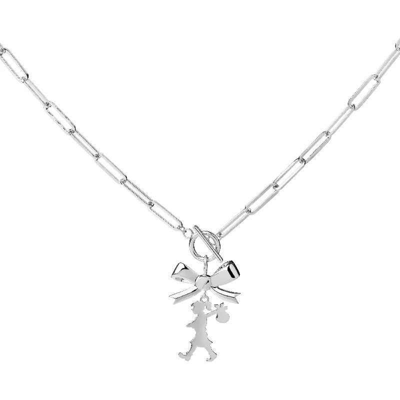 romantic necklaces for women-Karen Walker Girl With The Bow Necklace - Sterling Silver