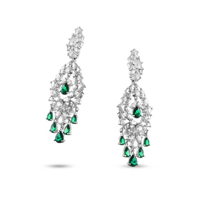 multi-colored earrings for women-Nipura Emerald Marquess Danglers