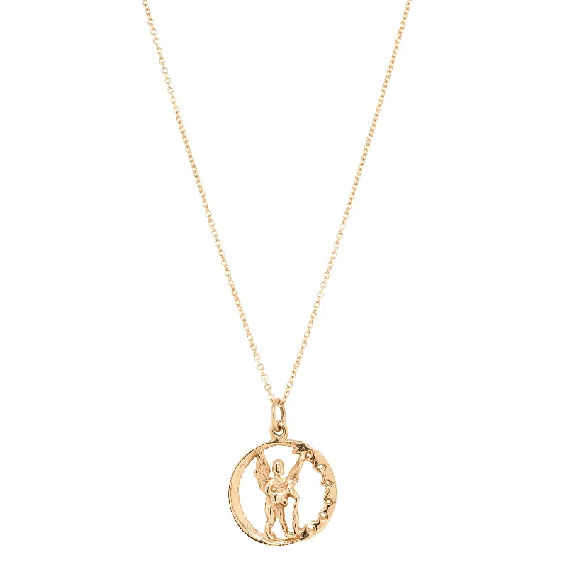 fancy chain necklaces for women-Deja Vu 10ct Yellow Gold Aquarius Necklace