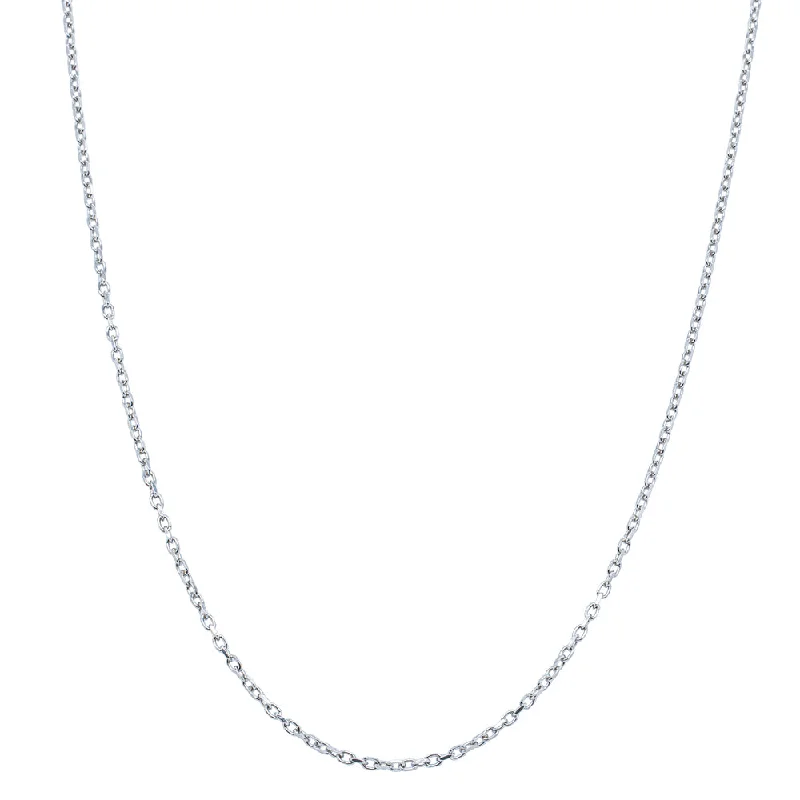 fashion necklaces for women-9ct White Gold Round Cable Diamond Cut Chain