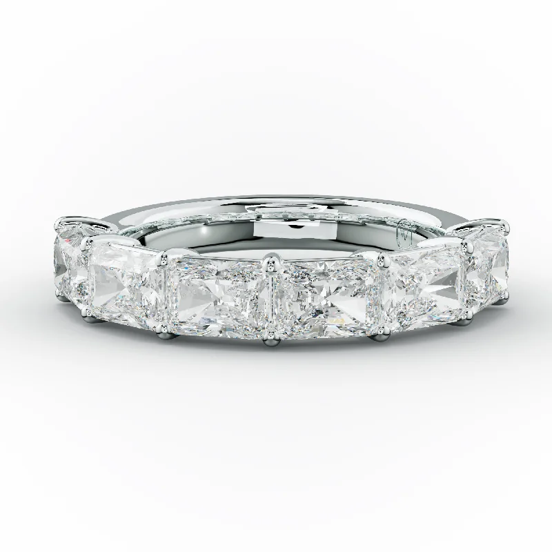 custom rings for women-3.0 Carat East West Radiant Cut Diamond Anniversary Band