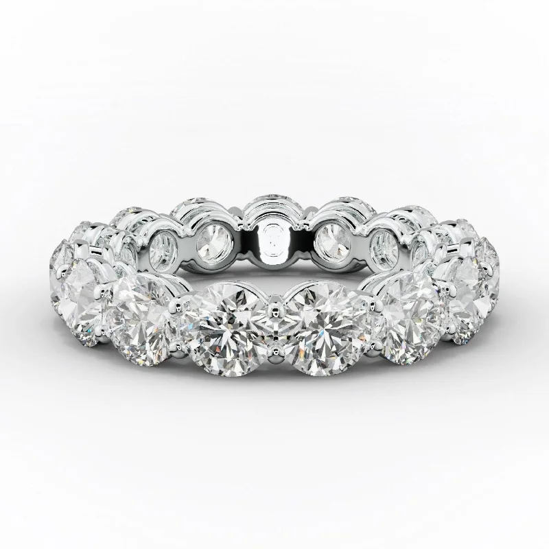 designer engagement rings for women-5.0 Carat Round Diamond Eternity Band Shared Prong