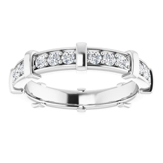 classic rings for women-0.72 ct. Round Diamond Stackable Eternity Band