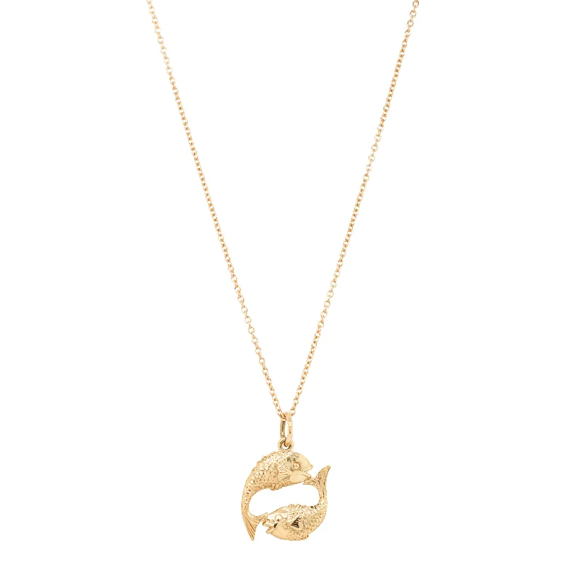 elegant drop necklaces for women-Deja Vu 9ct Yellow Gold Pisces Necklace