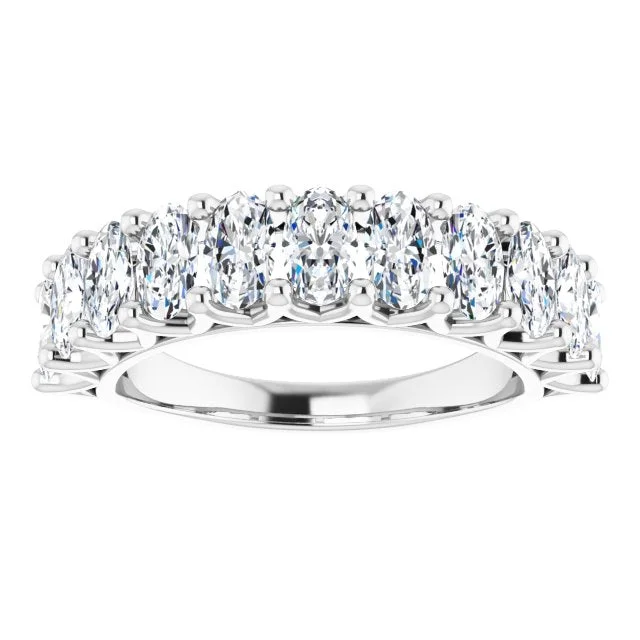 stackable rings for women-2.31 ct. Oval Cut Diamond Wedding Band