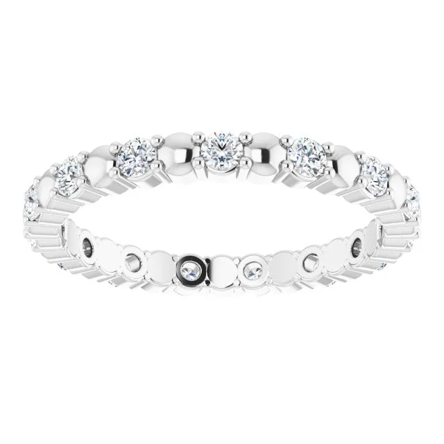 sterling silver rings for women-0.45 ct. Round Diamond Stackable Eternity Band