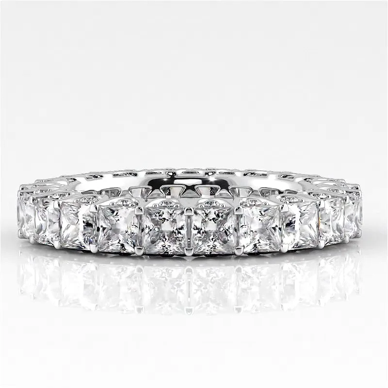 wedding ring sets with gemstones for women-3.76 ct. Princess And Round Diamond Eternity Band