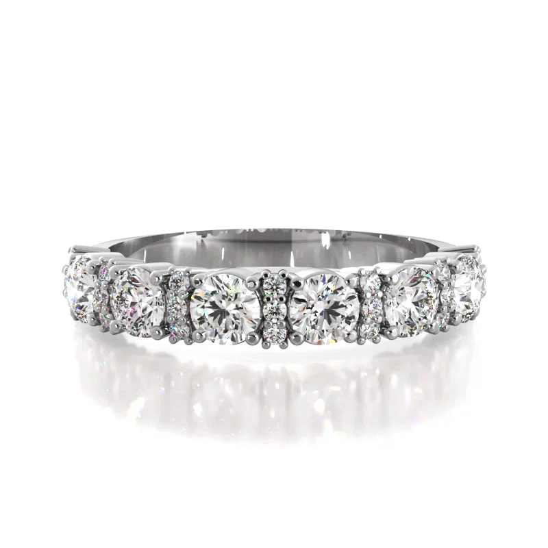 bold statement rings for women-0.95 ct. Round Diamond Wedding Band