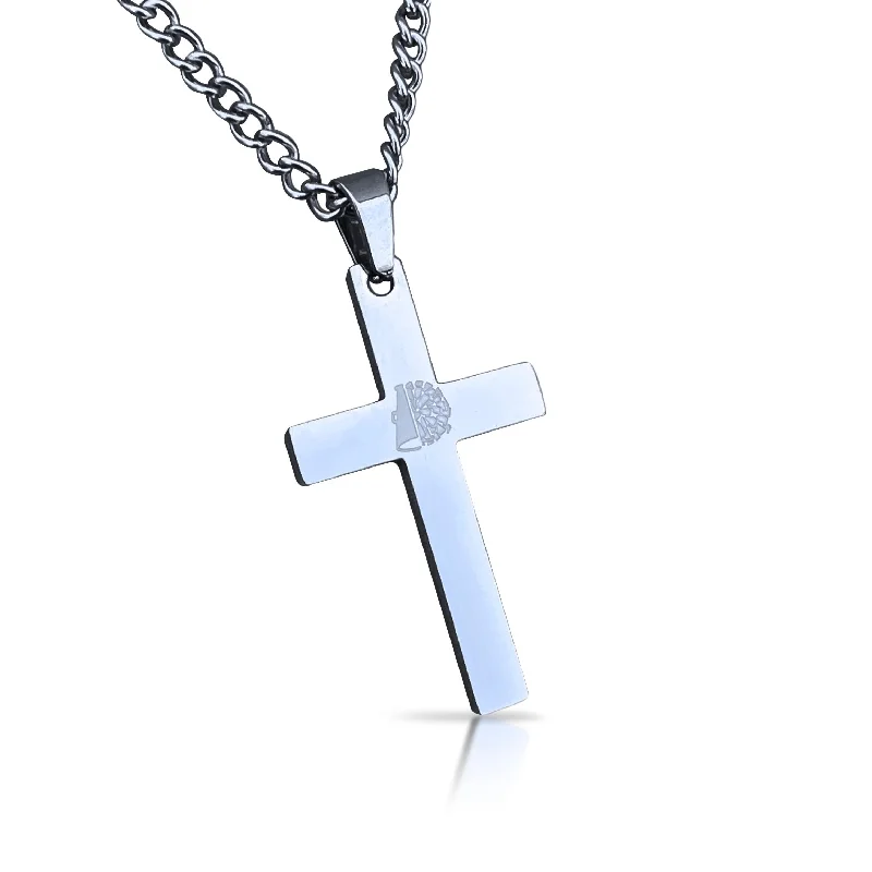 personalized necklaces for women-Cheerleading Cross Pendant With Chain Necklace - Stainless Steel