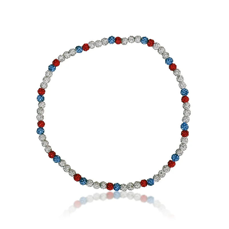 layered chain necklaces for women-Old Glory Bead Necklace