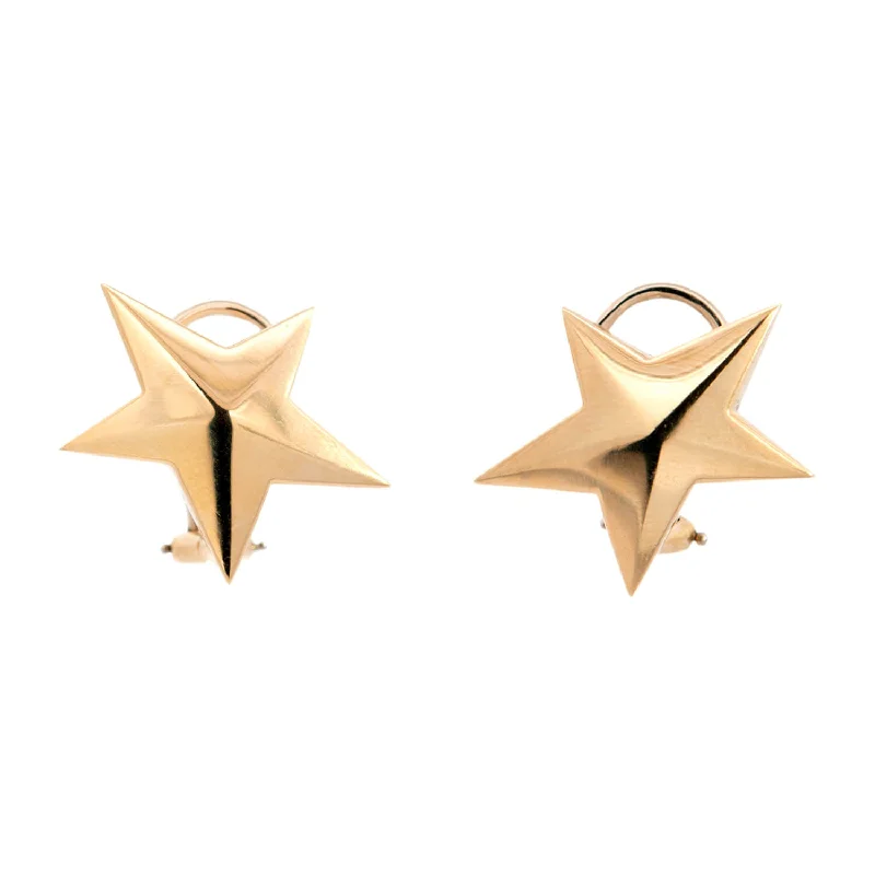 trendy earrings for women-TIFFANY & CO. Estate 18k Star Clip-On Earrings