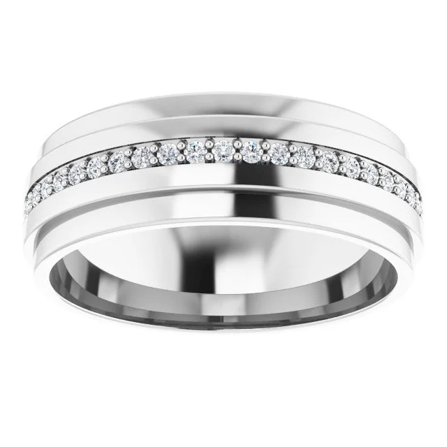 classic rings for women-0.40 ct. Round Diamond Eternity Band Wide Solid Gold Ring