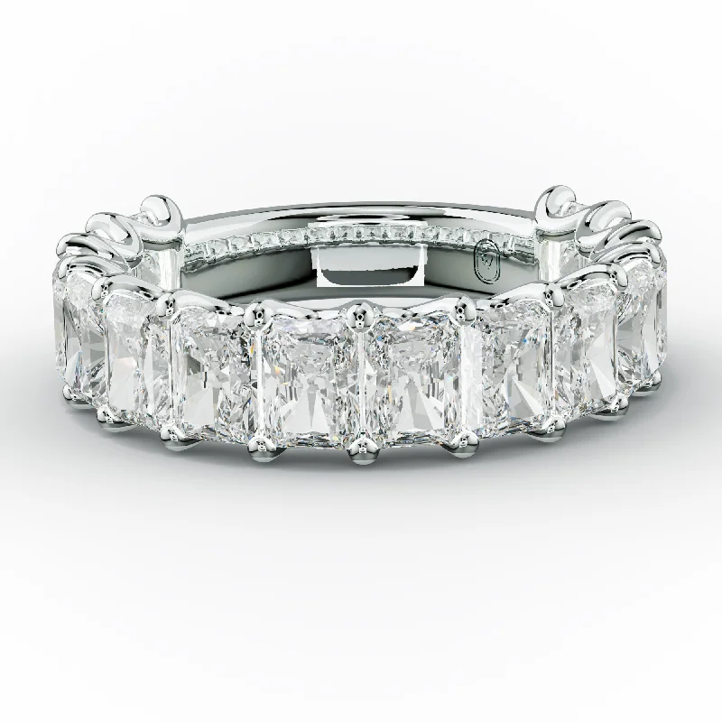 bold rings for women-5.0 Carat Radiant Cut Diamond Anniversary Band