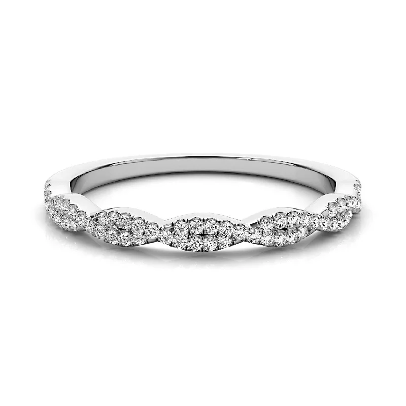 luxurious wedding rings for women-Petite Infinity Round Diamond Wedding Ring