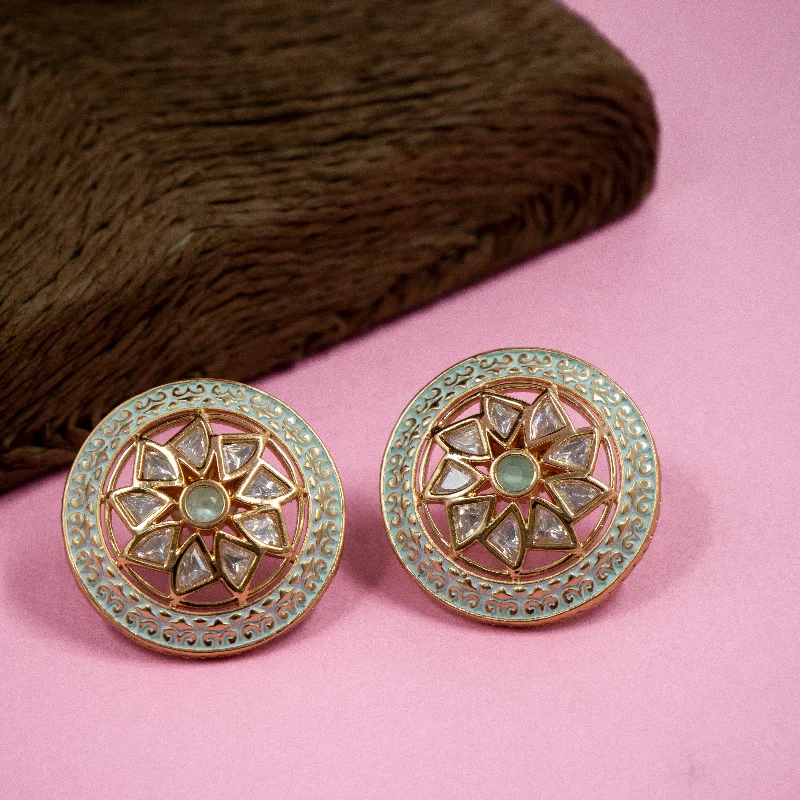 cute stud earrings for women-Nipura Golden Enamelled Ira Earrings