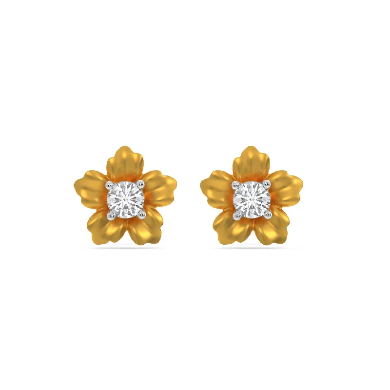 simple gold stud earrings for women-Ruby Solitaire Earring