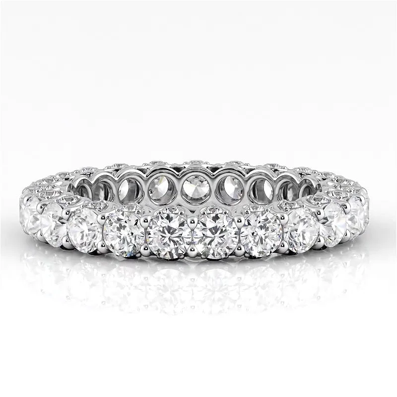 fashion rings for women-3.11 ct. Round Diamond Eternity Wedding Band