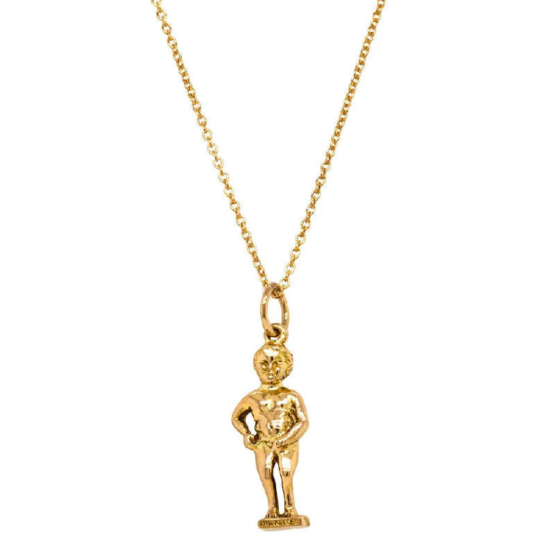 fashion-forward necklaces for women-Deja Vu 18ct Yellow Gold Manneken Pis Necklace