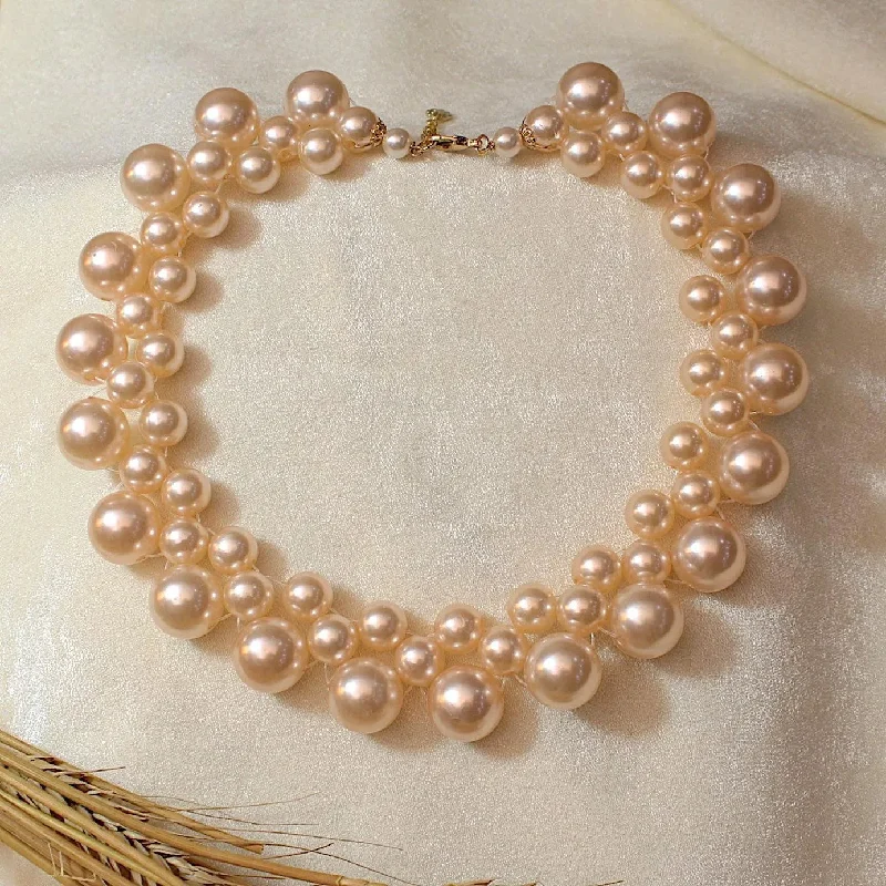 heart pendant necklaces for women-TFC Pink Pearl Collar Statement Necklace