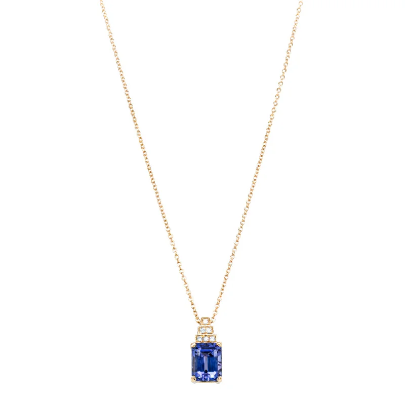 heart-shaped necklaces for women-18ct Yellow Gold 2.59ct Tanzanite & Diamond Maya Pendant