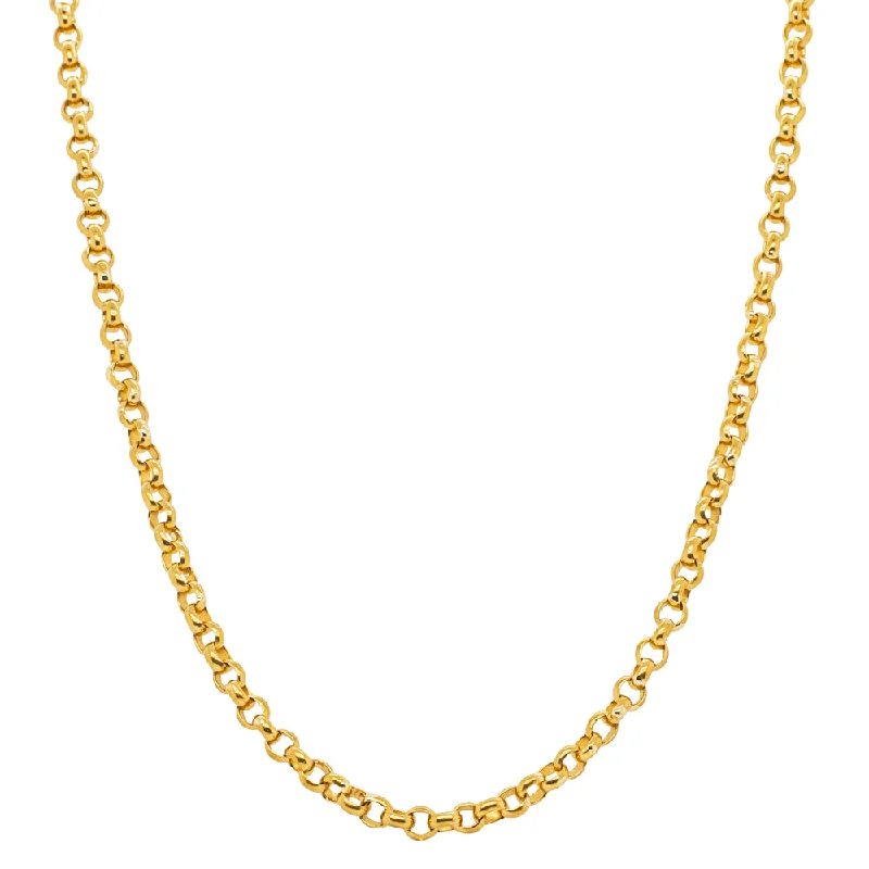 engraved necklaces for women-Deja Vu 24ct Yellow Gold Belcher Chain