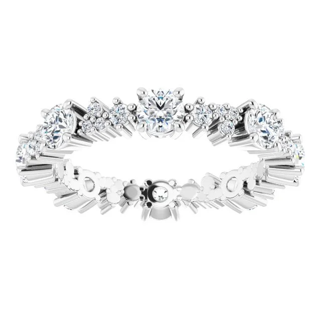 bold rings for women-1.50 ct. Round Diamond Eternity Band Stackable Ring